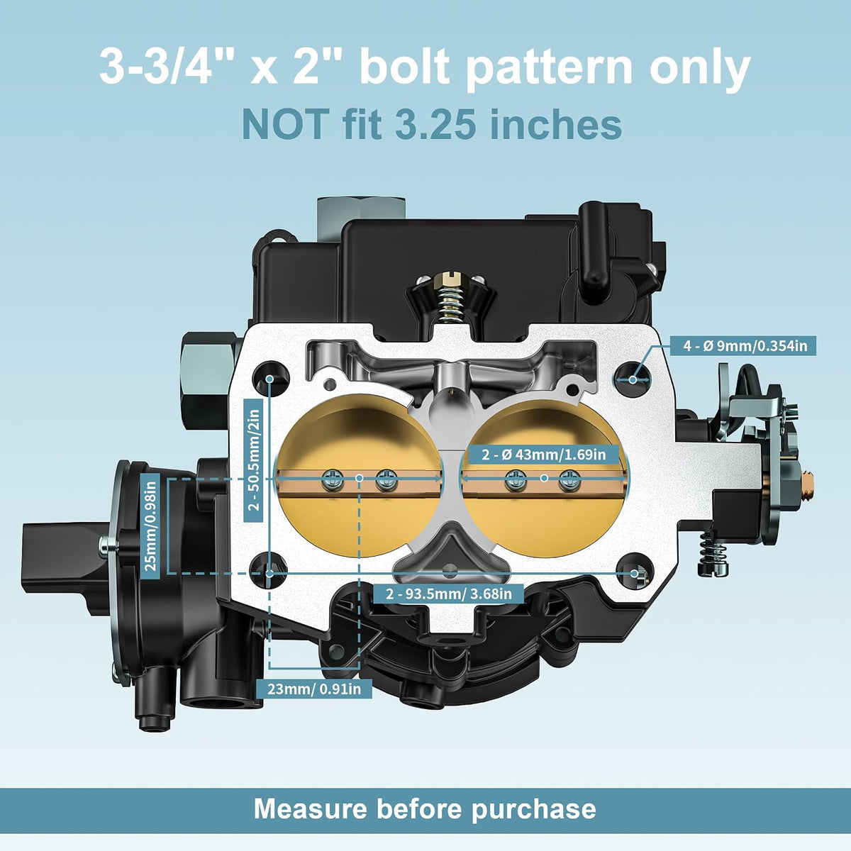 Marine Carburetor 2 Barrel Mercruiser 3.0L 2.5L Mercarb Electric Choke