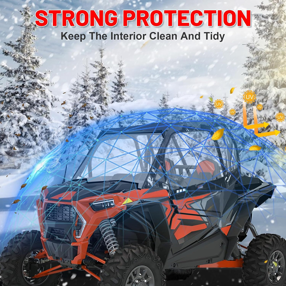 StarknightMT RZR XP 1000 Turbo Soft Upper Doors 2014-2023 Zipper Windows