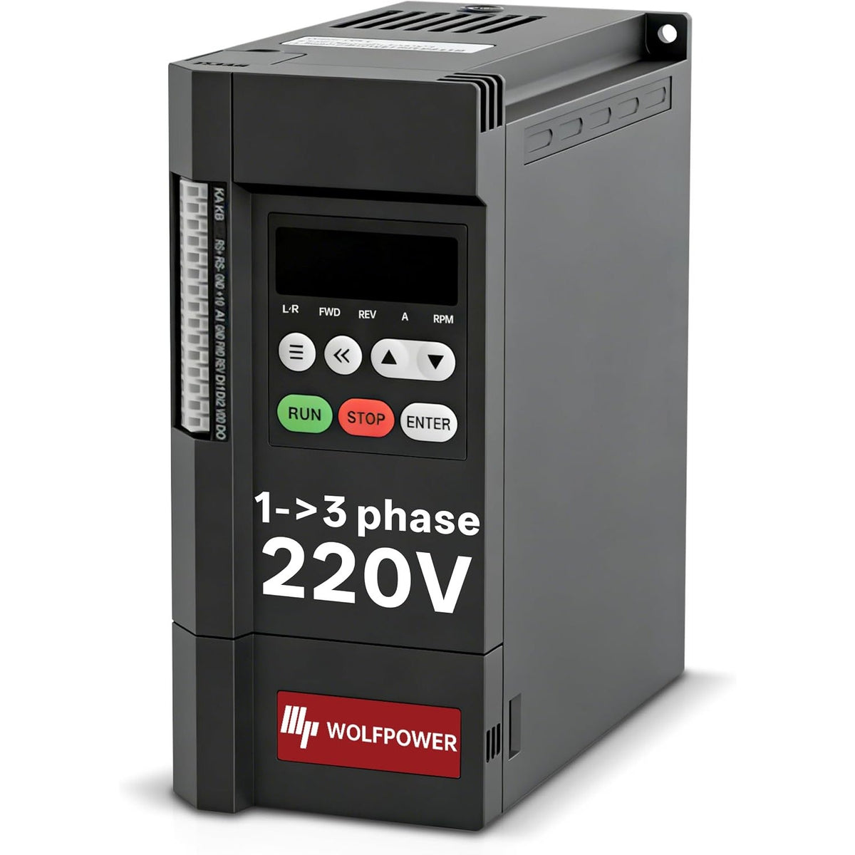 Wolvneo G30E 3HP 2.2kW VFD 220V 1PH In 3PH Out Motor Speed Controller