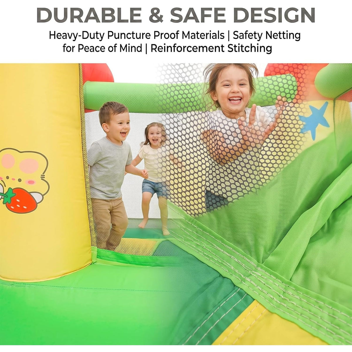 Inflatable Bounce House w/ Slide, Ball Pit, Blower Kids Bouncy Mushroom Castle