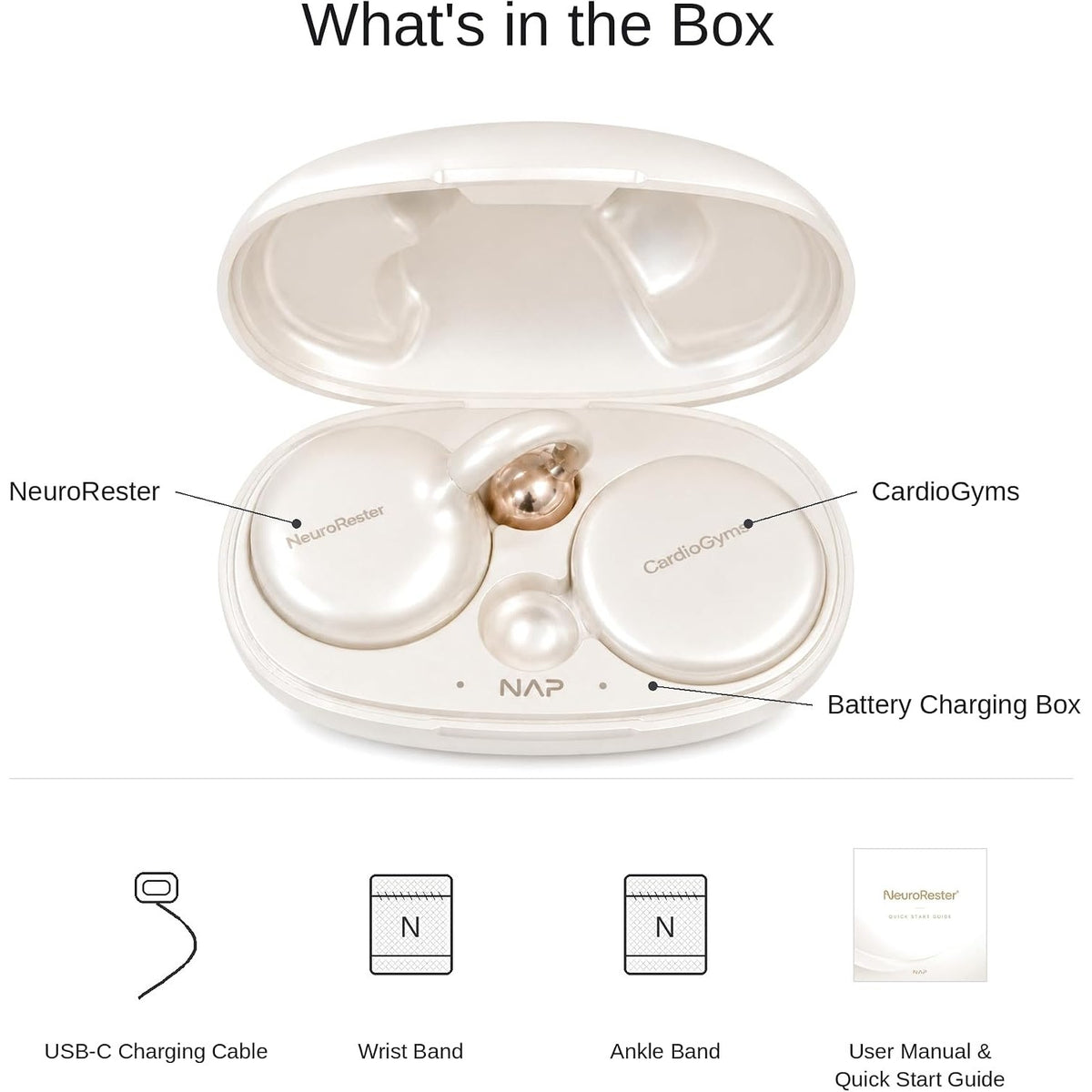 NeuroRester Deep Sleep Optimizer Wearable Wellness Device Pearl White NR-2026