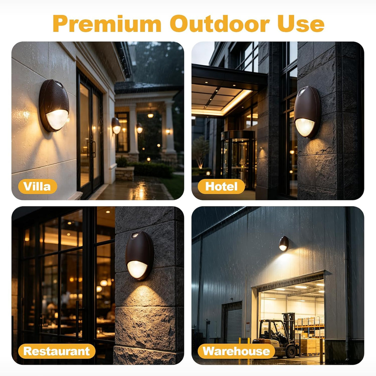 Misopily LED Emergency Wall Pack 120-277V Photocell IP65 Self Test UL