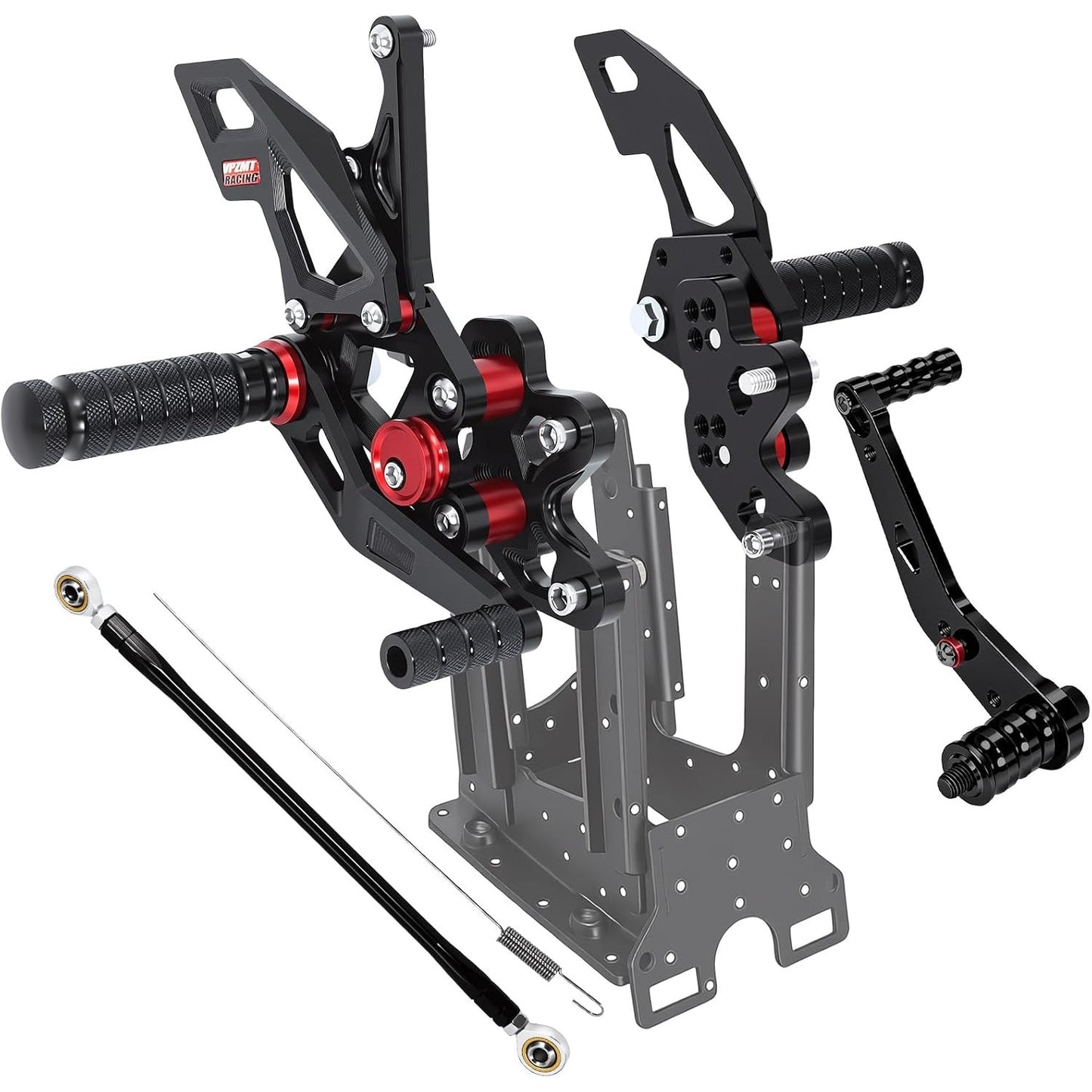 Rearsets Foot Pegs Adjustable Rear Sets for Suzuki GSXR 600 750 2011-2021 Black