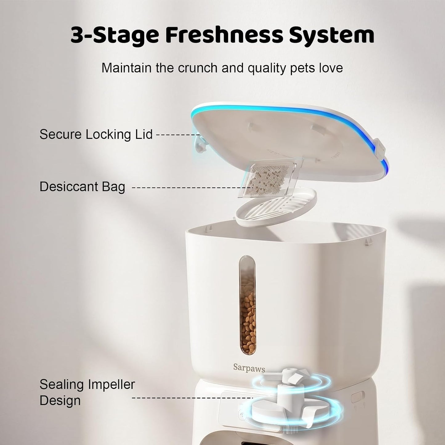 Automatic Cat Dog Feeder 6L WiFi Smart Pet Food Dispenser App Stainless Bowl