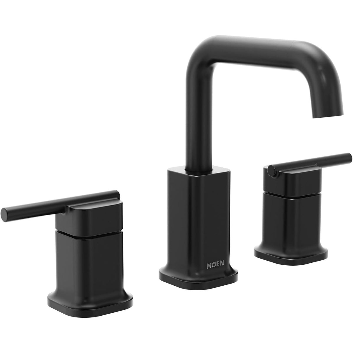 Moen Inara 84043BL Matte Black Widespread Bathroom Faucet 3 Hole Drain