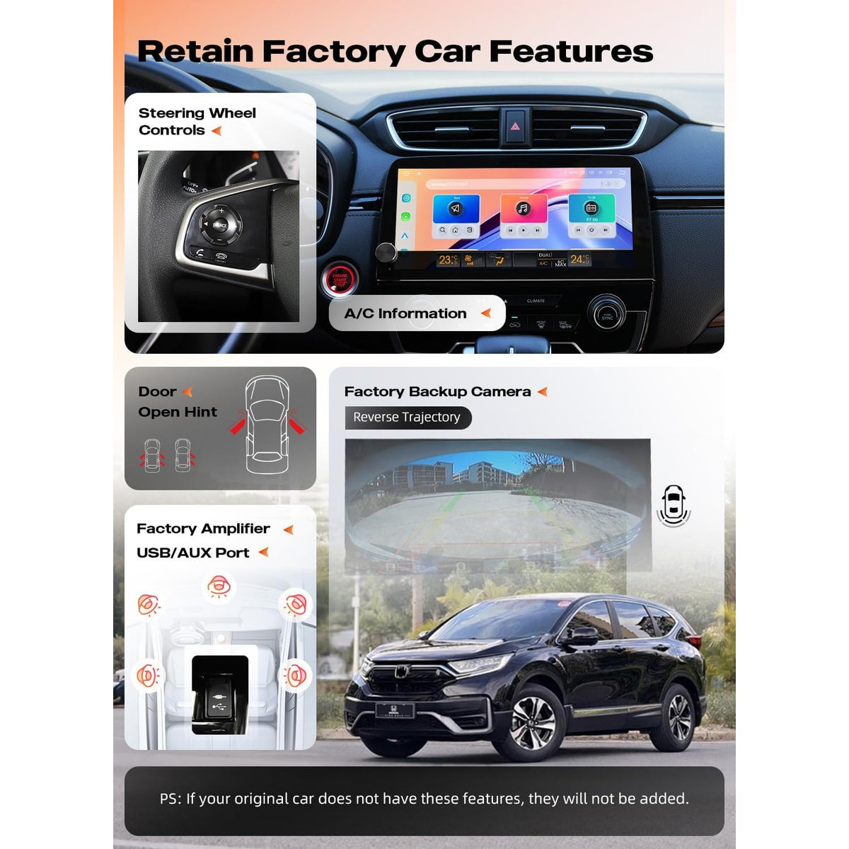 Dasaita 10.33in QLED Android 13 Car Radio Honda CRV 2017-2022 6+64GB CarPlay