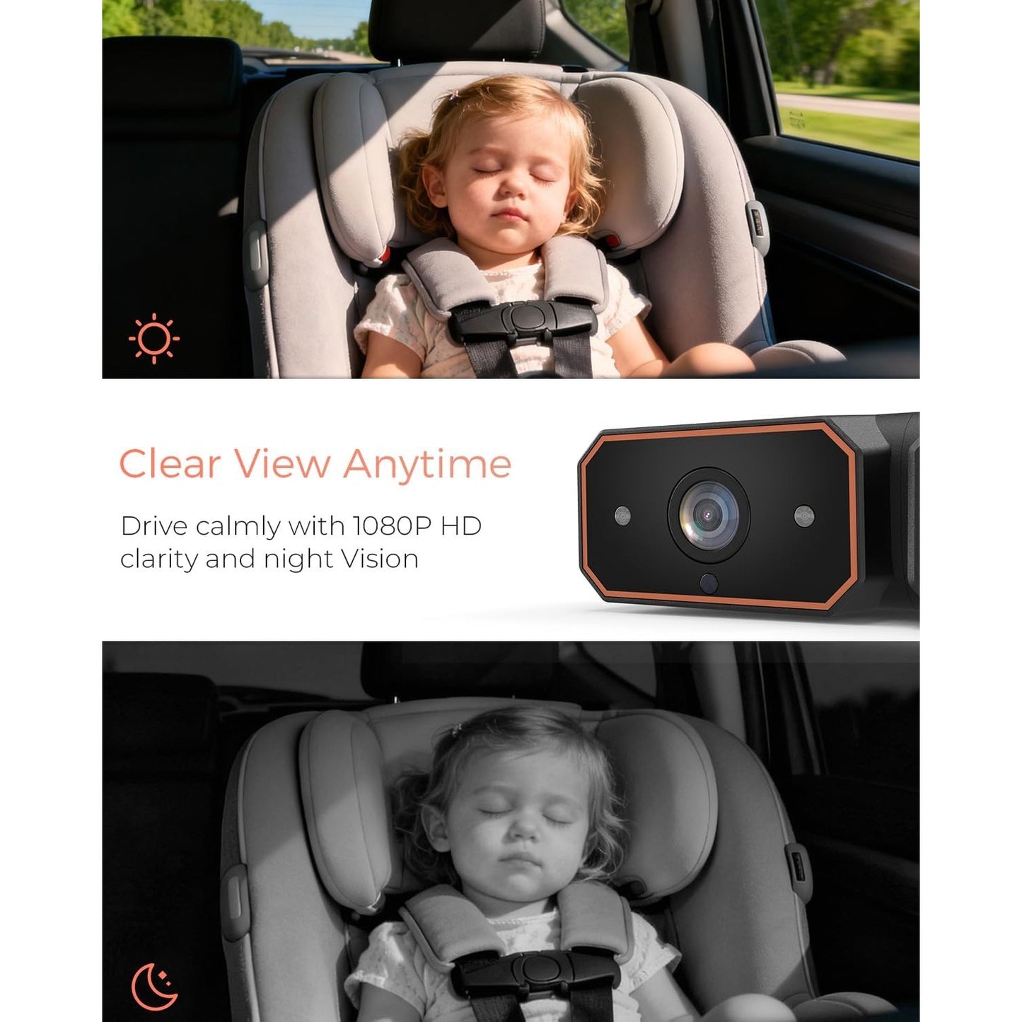 Babyvue BV6 Wireless Baby Car Camera 5.2" 1080P Rear Facing Night Vision (Blue)