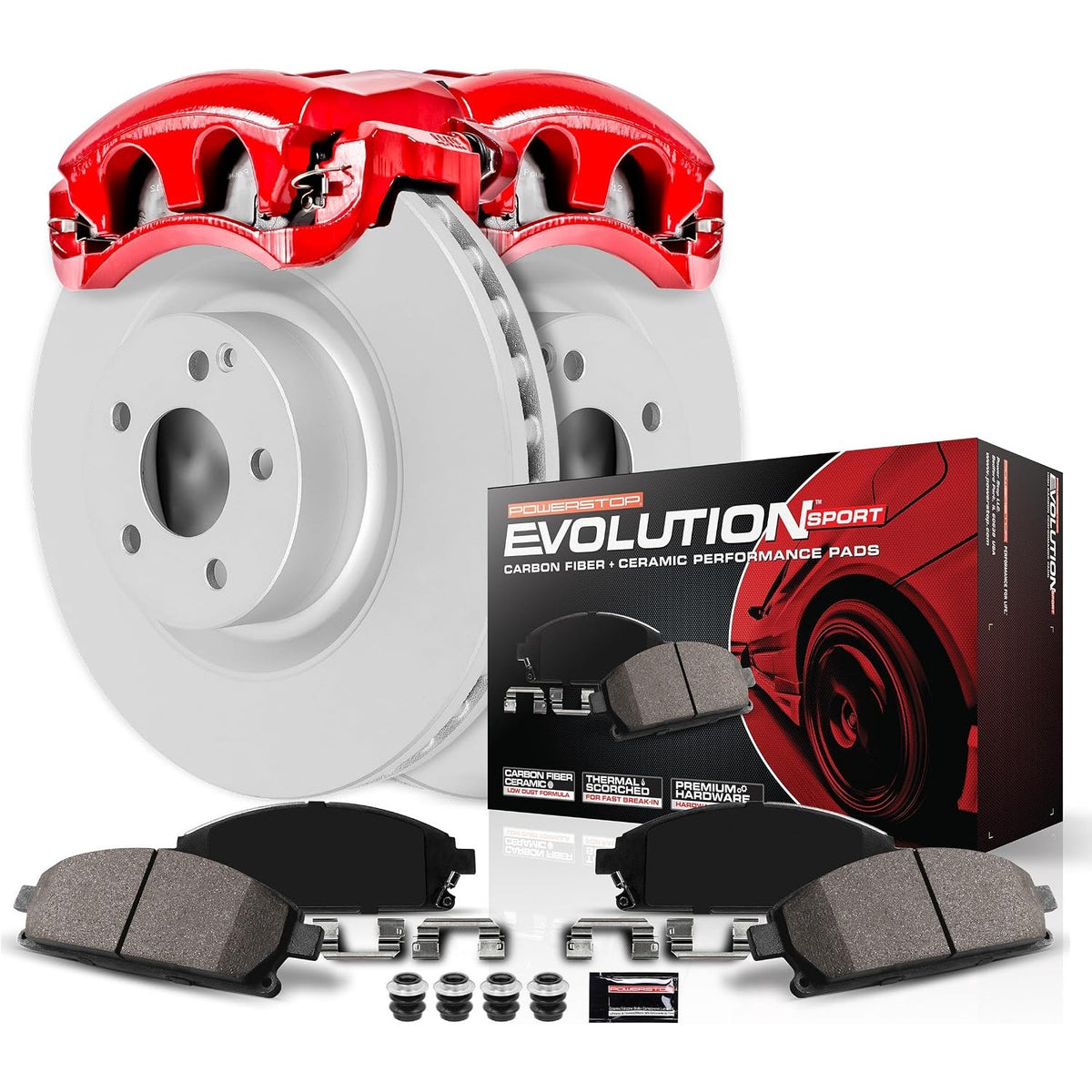 PowerStop Z23 CPC2915B-23 Front Brake Kit 2009 Nissan 350Z Red Calipers