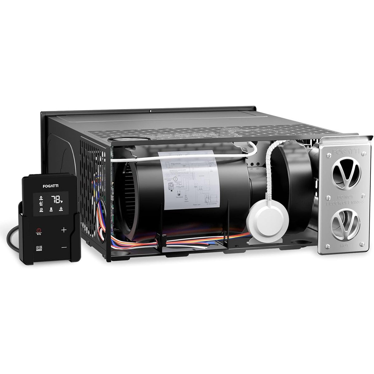 FOGATTI RF035A0N 35K BTU RV Furnace LP Gas 12V 40dB Quiet w Thermostat