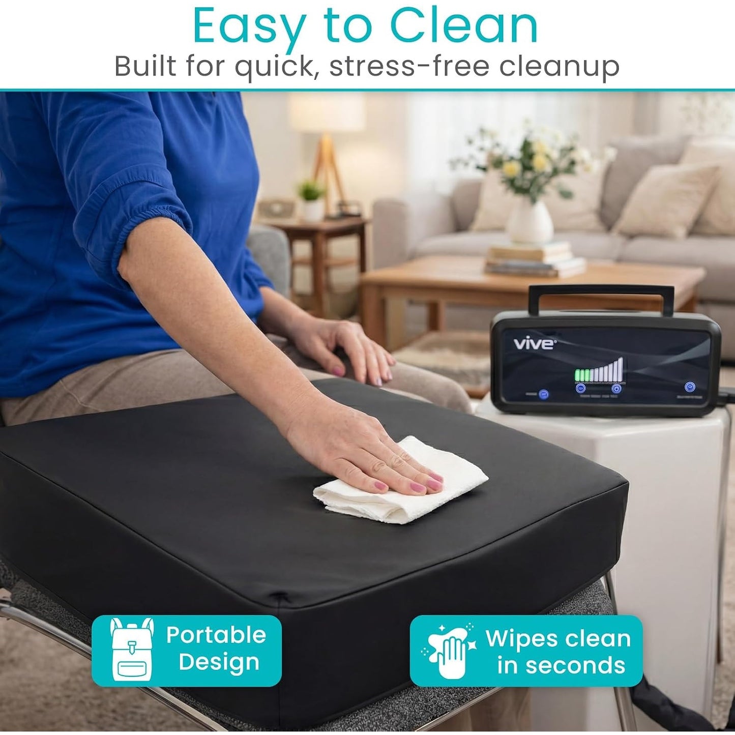Vive Inflatable Seat Assist Lifting Cushion Remote 220 lb Stand Up Chair Sofa