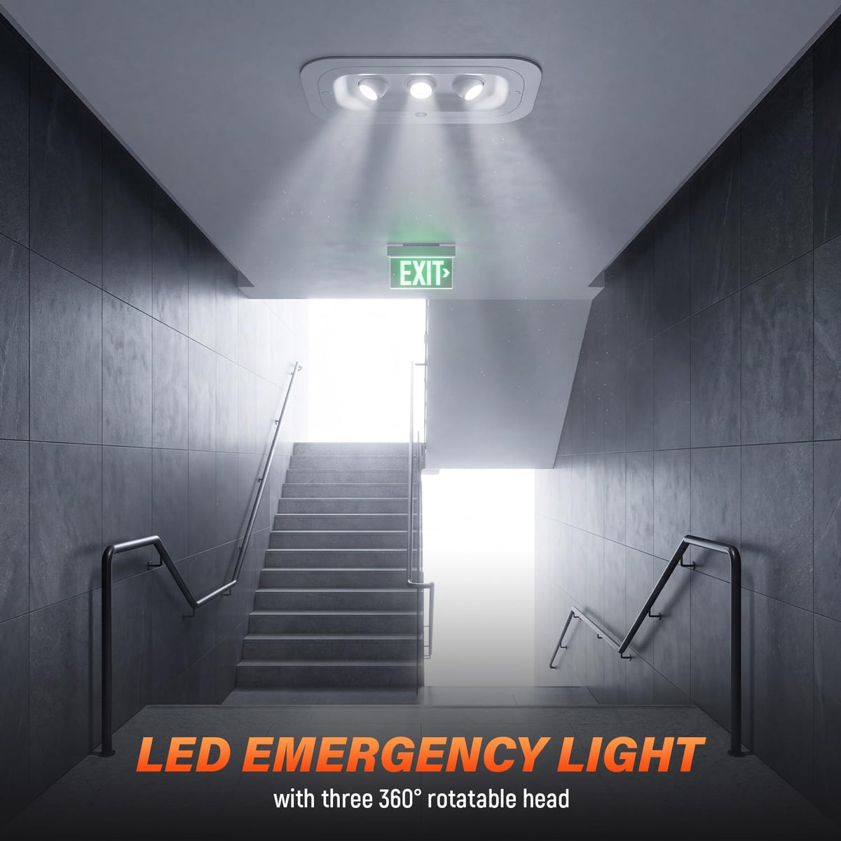 DEPHEN, BLD-ACE 3-Head LED Emergency Light 100-347V Battery Backup UL924
