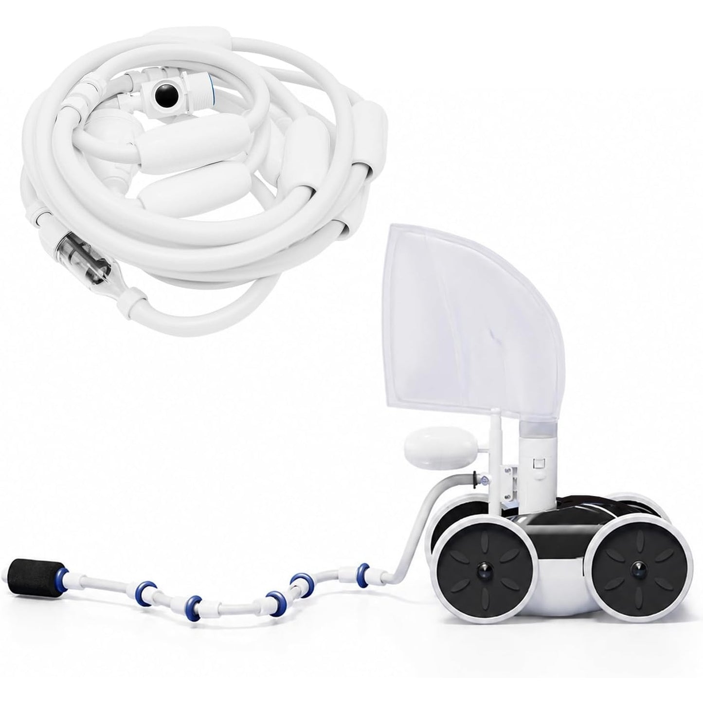 MAKHOON 4 Wheel Pressure Side Pool Cleaner 1.5" Booster Pump Inground Pool