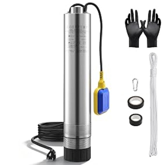 4in Submersible Effluent Pump 3/4HP 32GPM 174FT Head 115V Septic Cistern Well