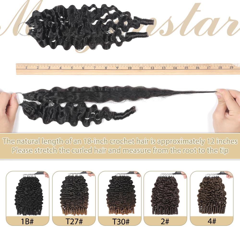 MORGENSTAR 300G 16" Burmese Curly Human Hair Crochet 1B Pre-Separated