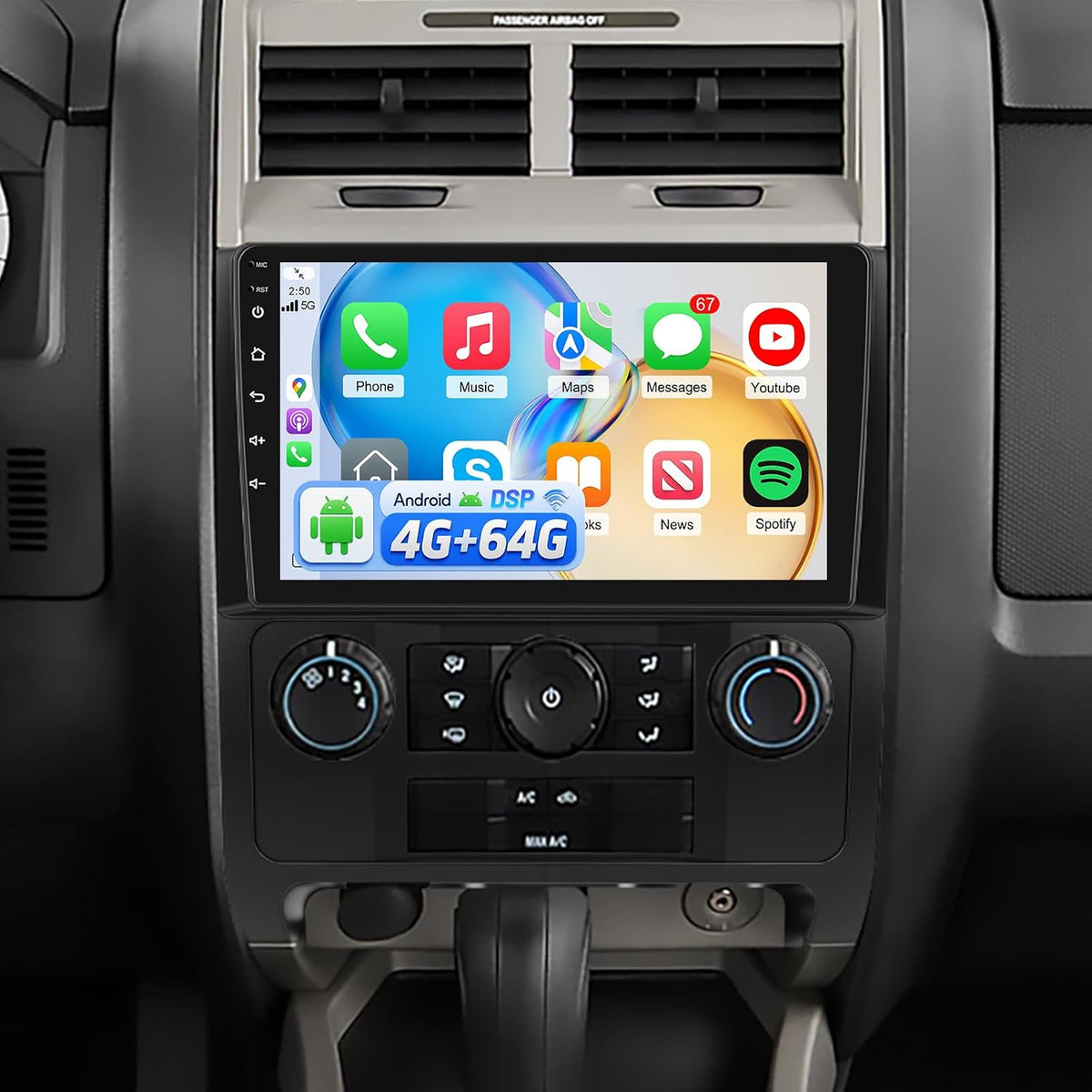 Ford Escape 2007-2012 Android Car Stereo 9" CarPlay Android Auto GPS 4+64G