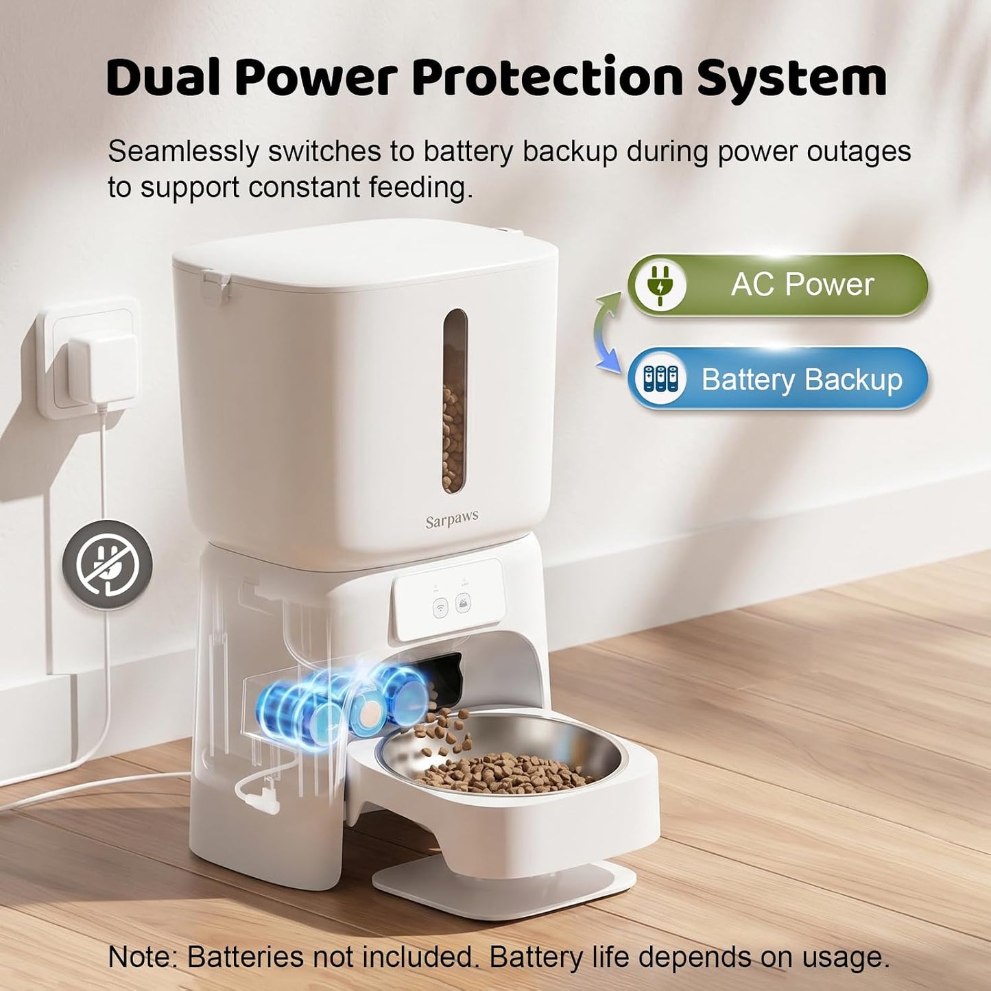 Automatic Cat Dog Feeder 6L WiFi Smart Pet Food Dispenser App Stainless Bowl