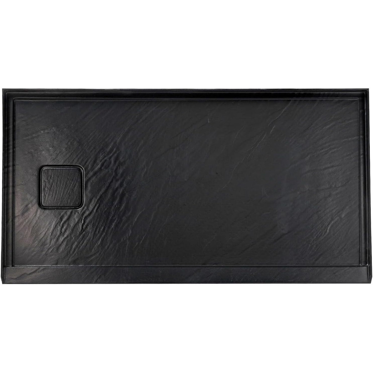 Mokleba 60x32 Shower Pan Left Drain Matte Black Acrylic Magnetic Cover