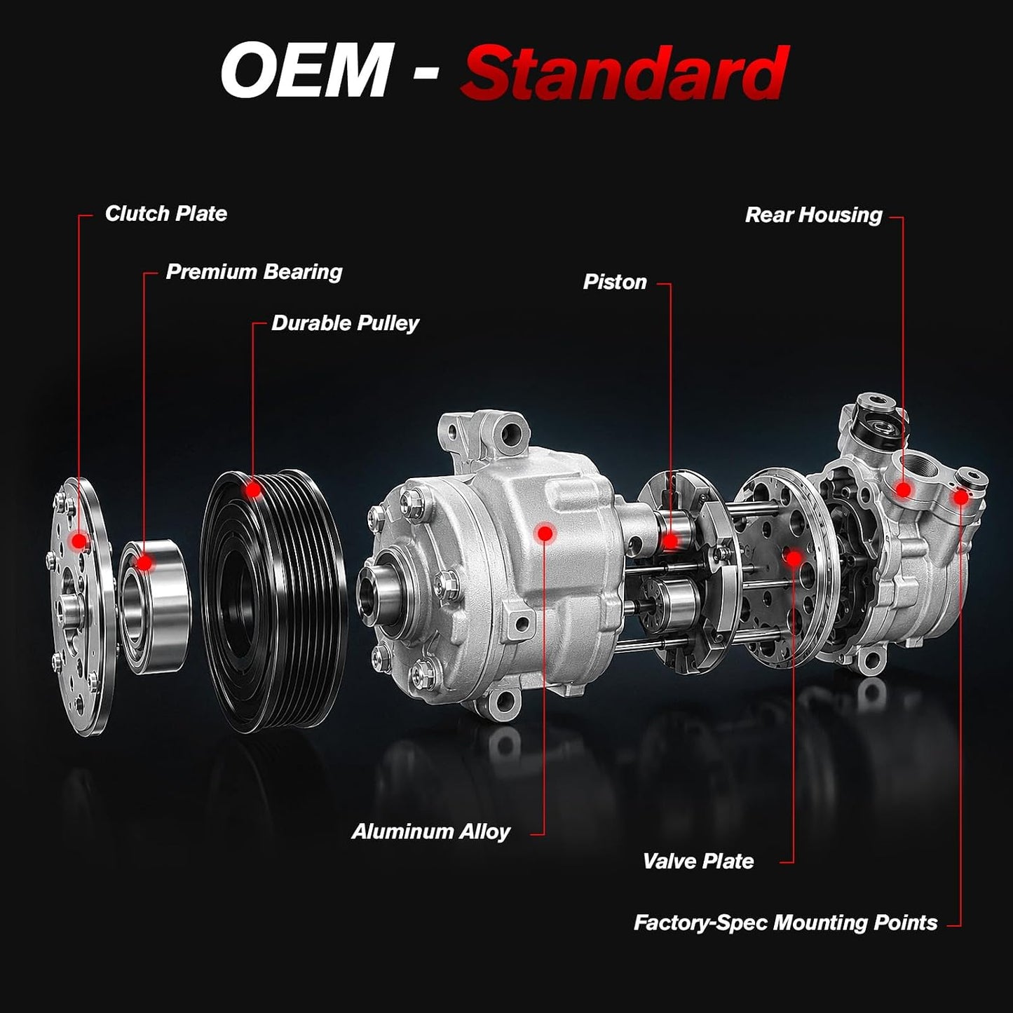 AC Compressor Clutch Nissan Maxima 16-23 Murano 15-24 3.5L 198667 92600-5AA0A