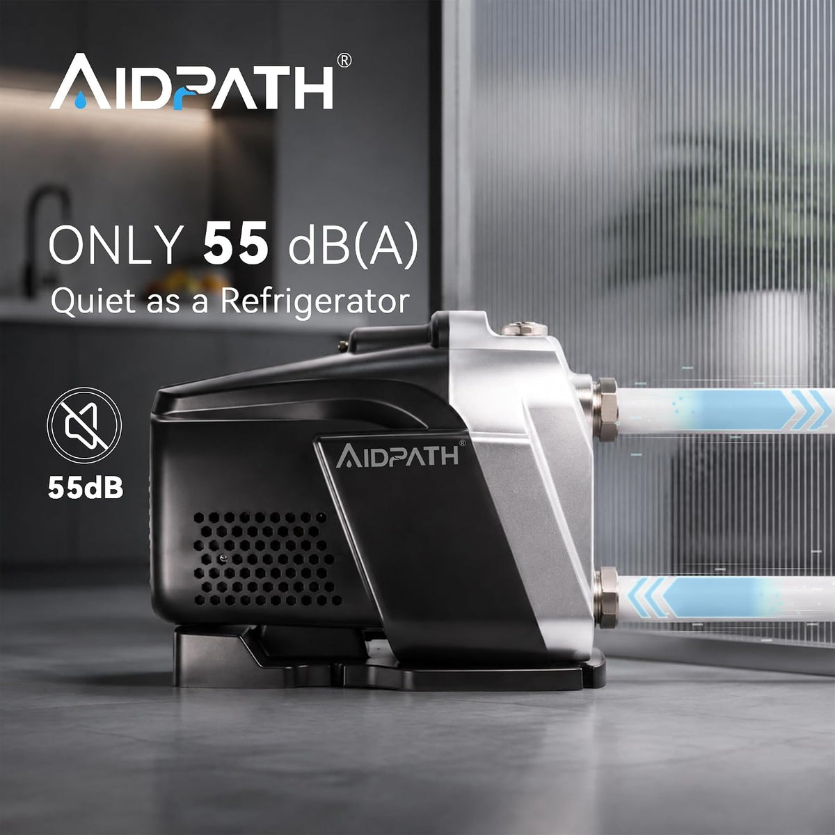 Aidpath 1.2HP Whole House Water Pressure Booster Pump 85PSI 27GPM 115V 1in NPT