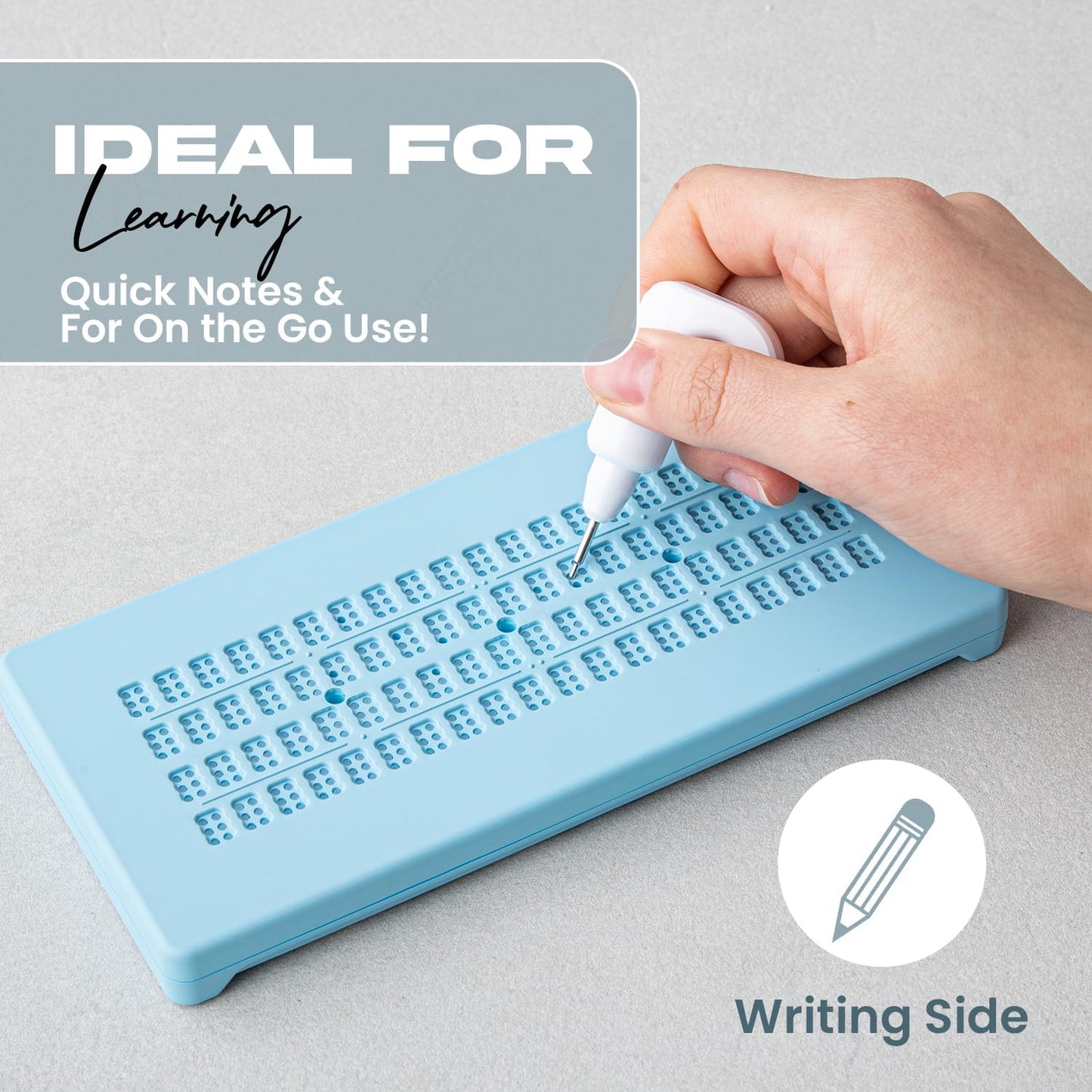 Versa Paperless Braille Slate Erasable 4 Rows 20 Cells Magnetic Stylus Blind