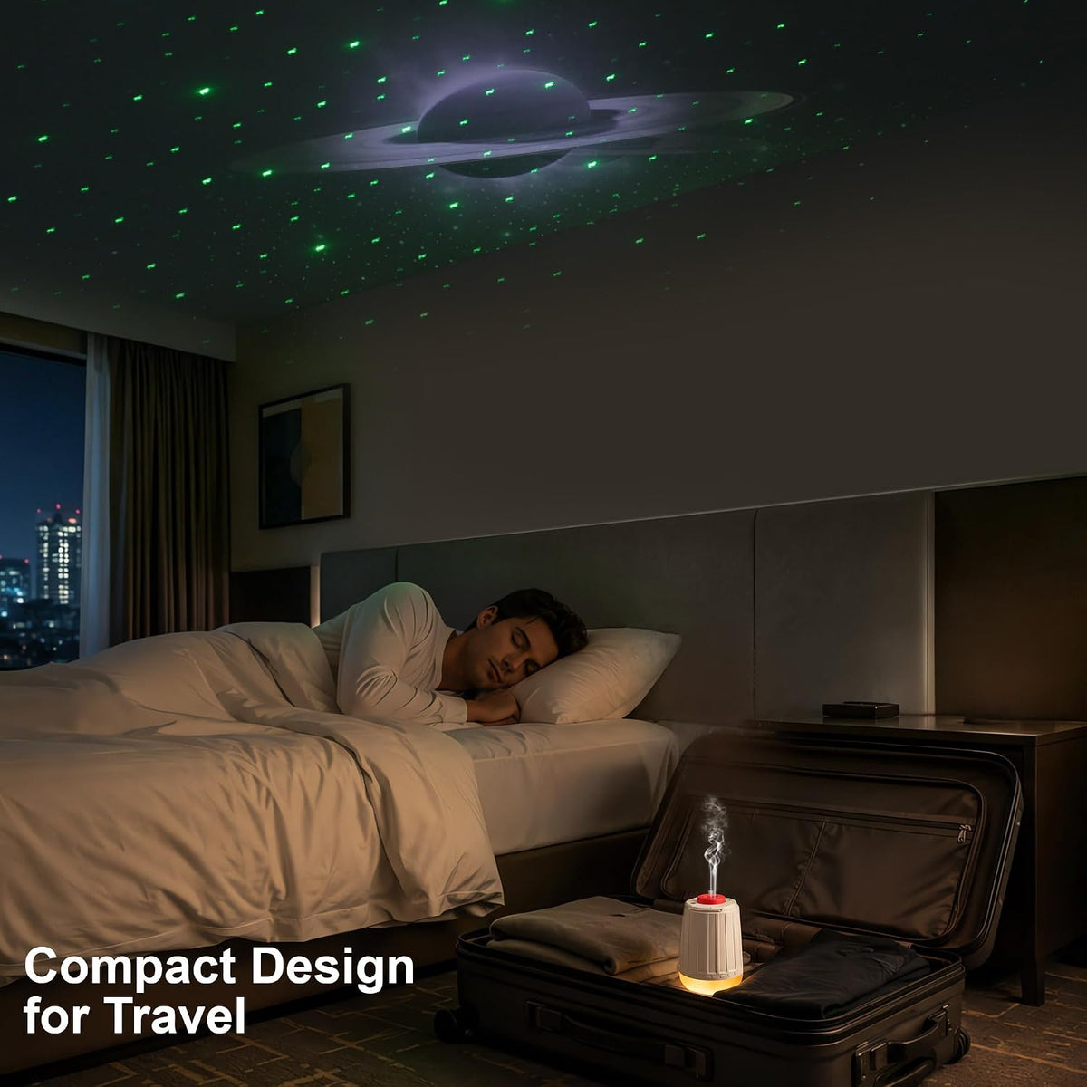 White Noise Sound Machine Galaxy Projector 21 Sounds Bluetooth RGB Night Light