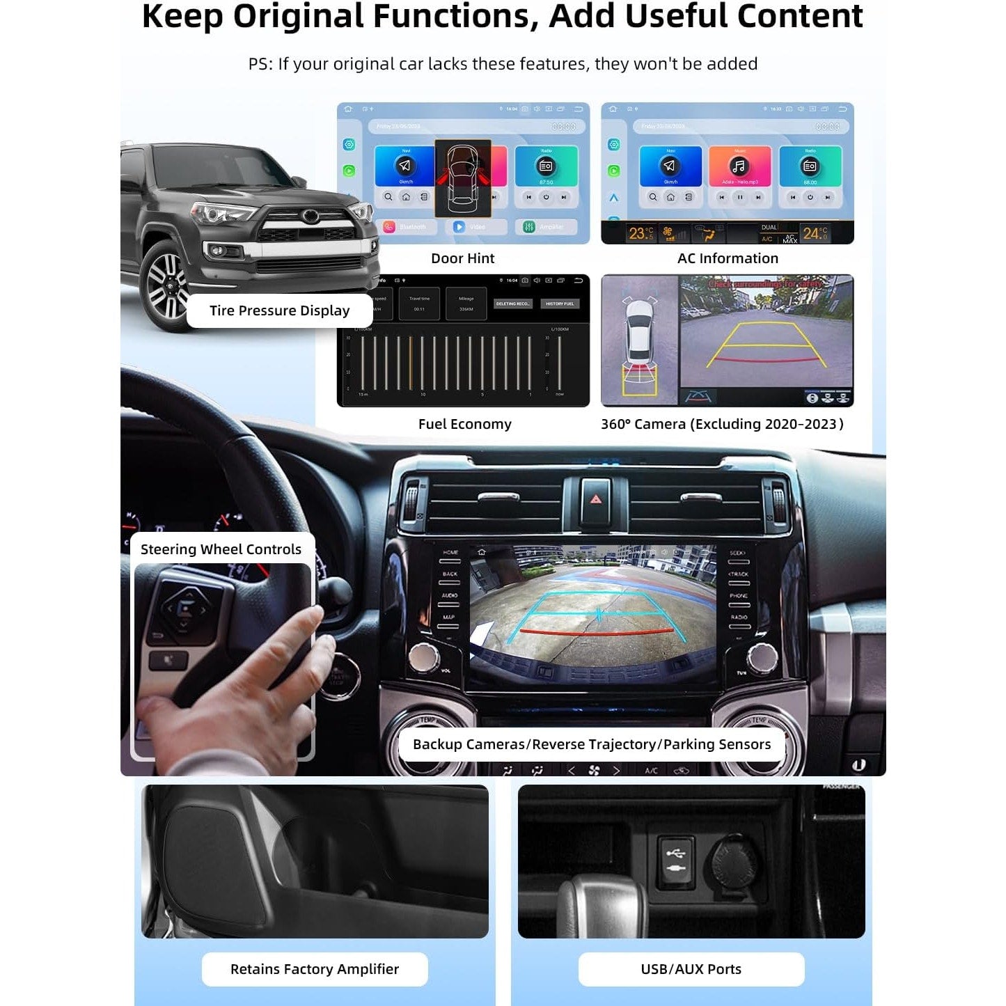 Dasaita 9" Car Stereo Toyota 4Runner 2010-2023 Android 13 Snapdragon CarPlay