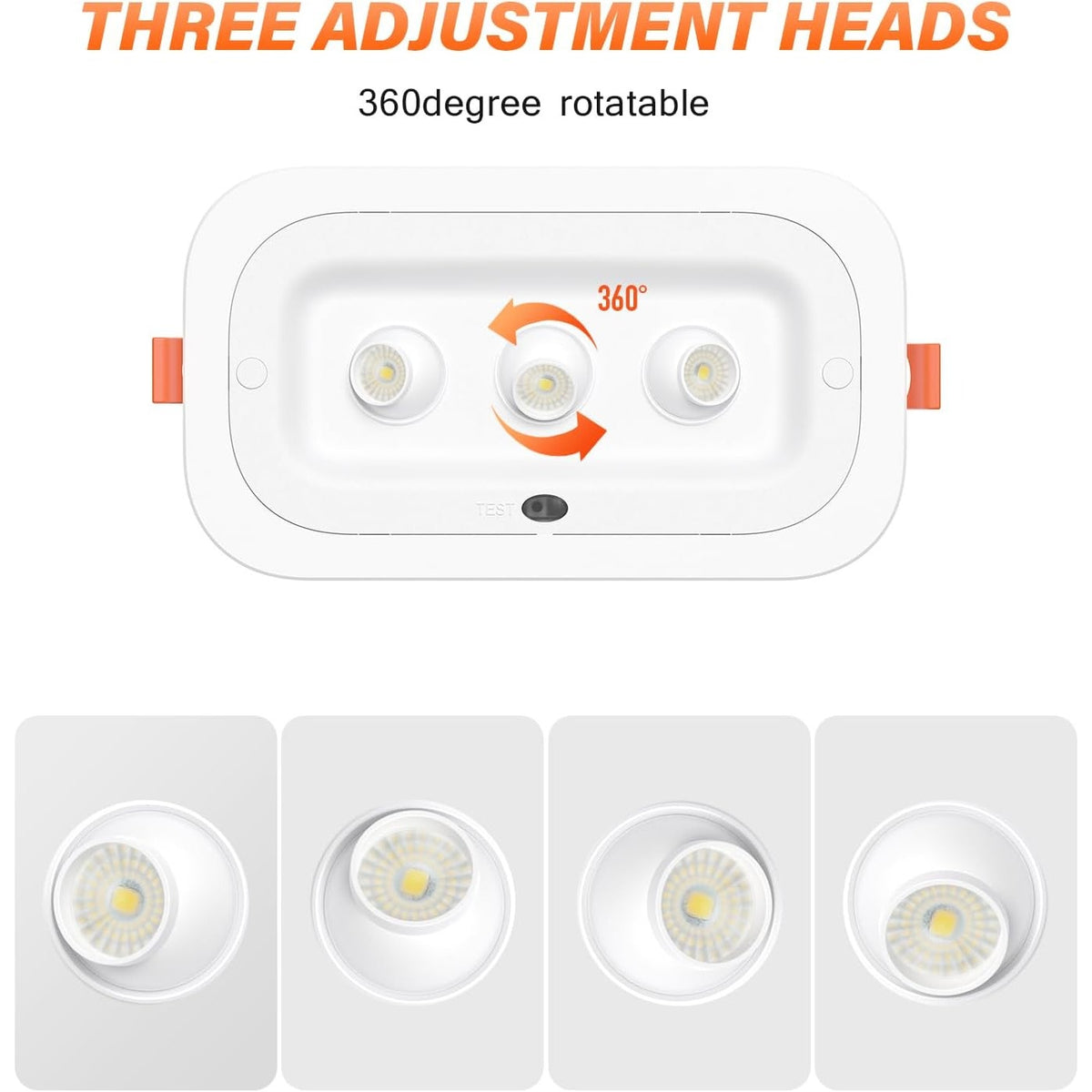 DEPHEN, BLD-ACE 3-Head LED Emergency Light 100-347V Battery Backup UL924