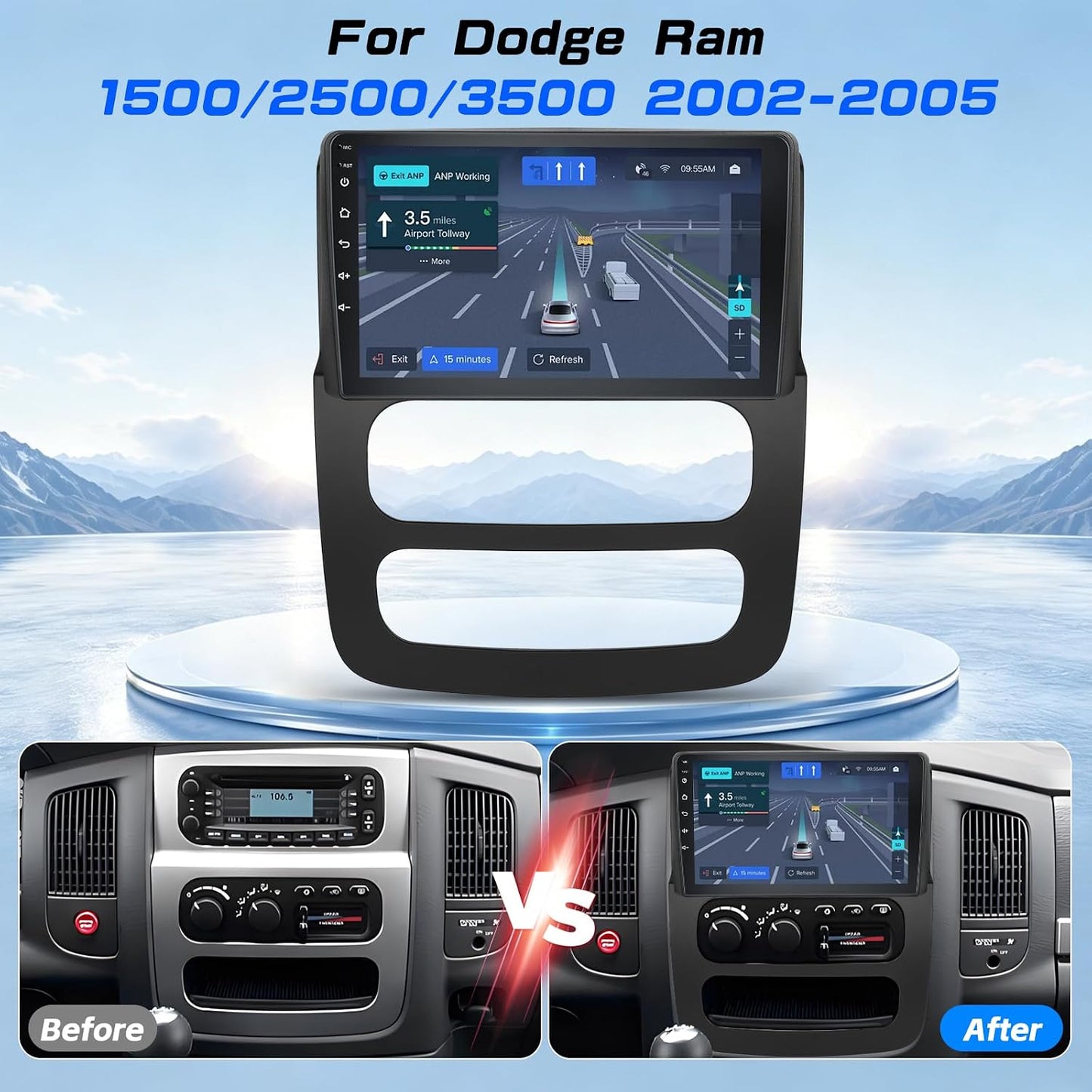 Dodge Ram 1500 2500 3500 2002-2005 Android Car Stereo CarPlay GPS 4+64G Camera