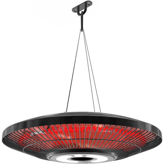 ThermoMate 1500W Hanging Patio Heater IP65 Infrared Ceiling Mount Black