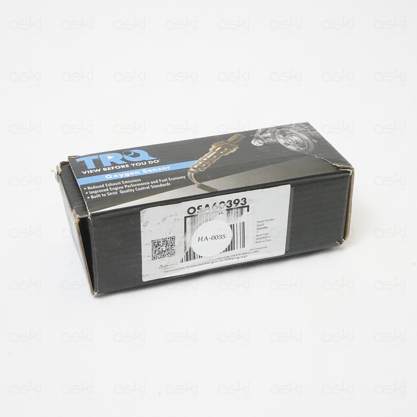 TRQ O2 Oxygen Sensor Downstream Bank 1 Sensor 2 O2 Oxygen Sensor TRQ OSA60393