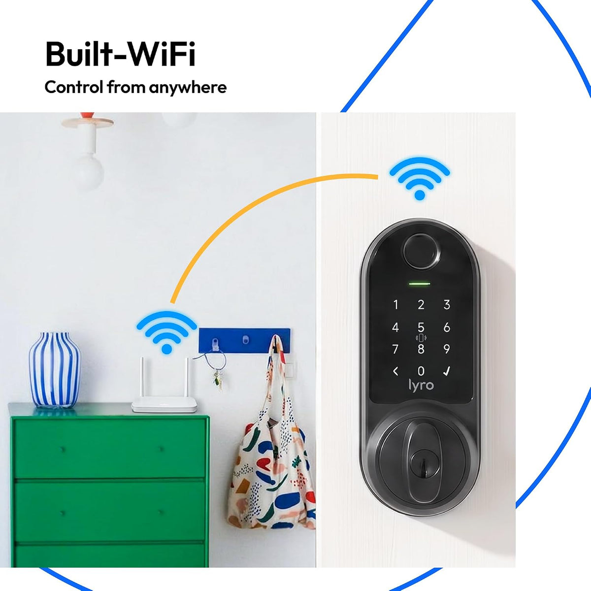 Lyro by Lockly Lasta Smart Lock Wi-Fi Fingerprint Keypad Deadbolt Keyless Entry