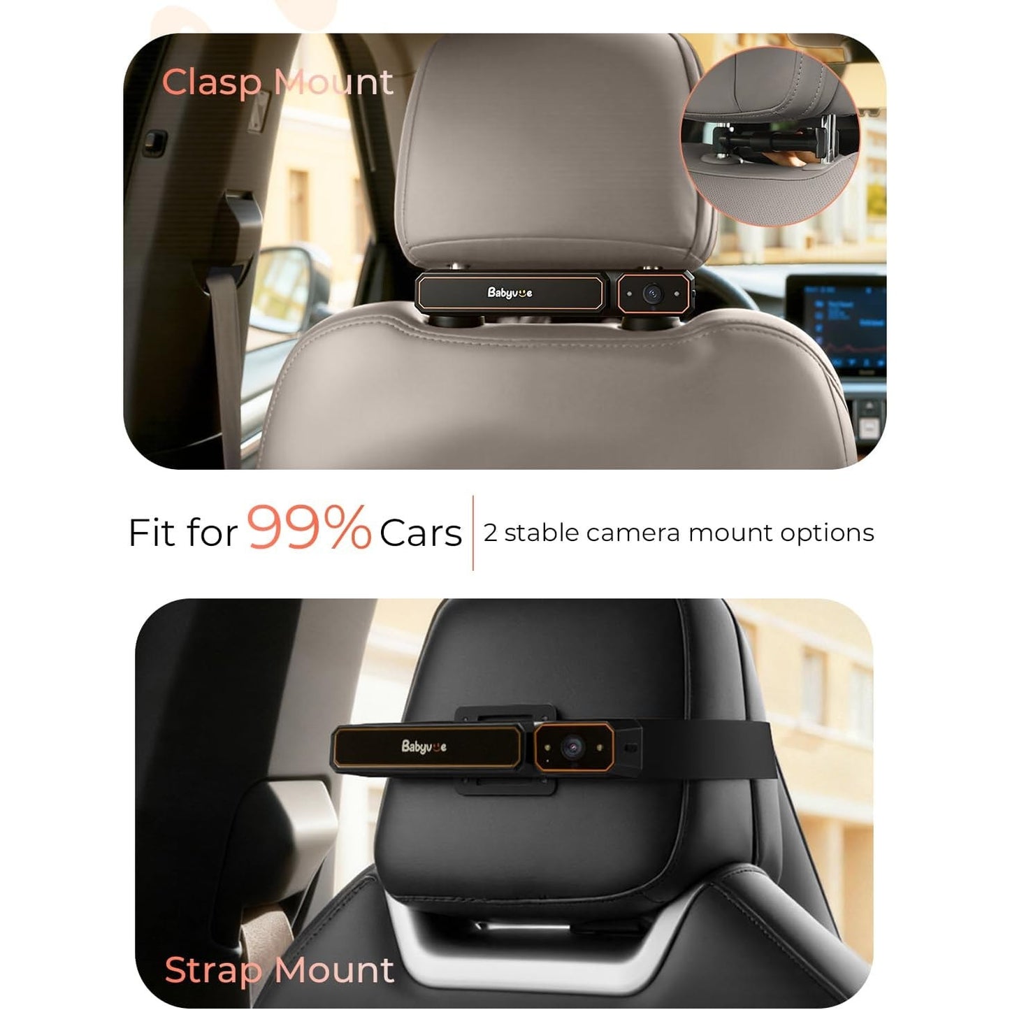 Babyvue BV6 Wireless Baby Car Camera 5.2" 1080P Rear Facing Night Vision (Blue)