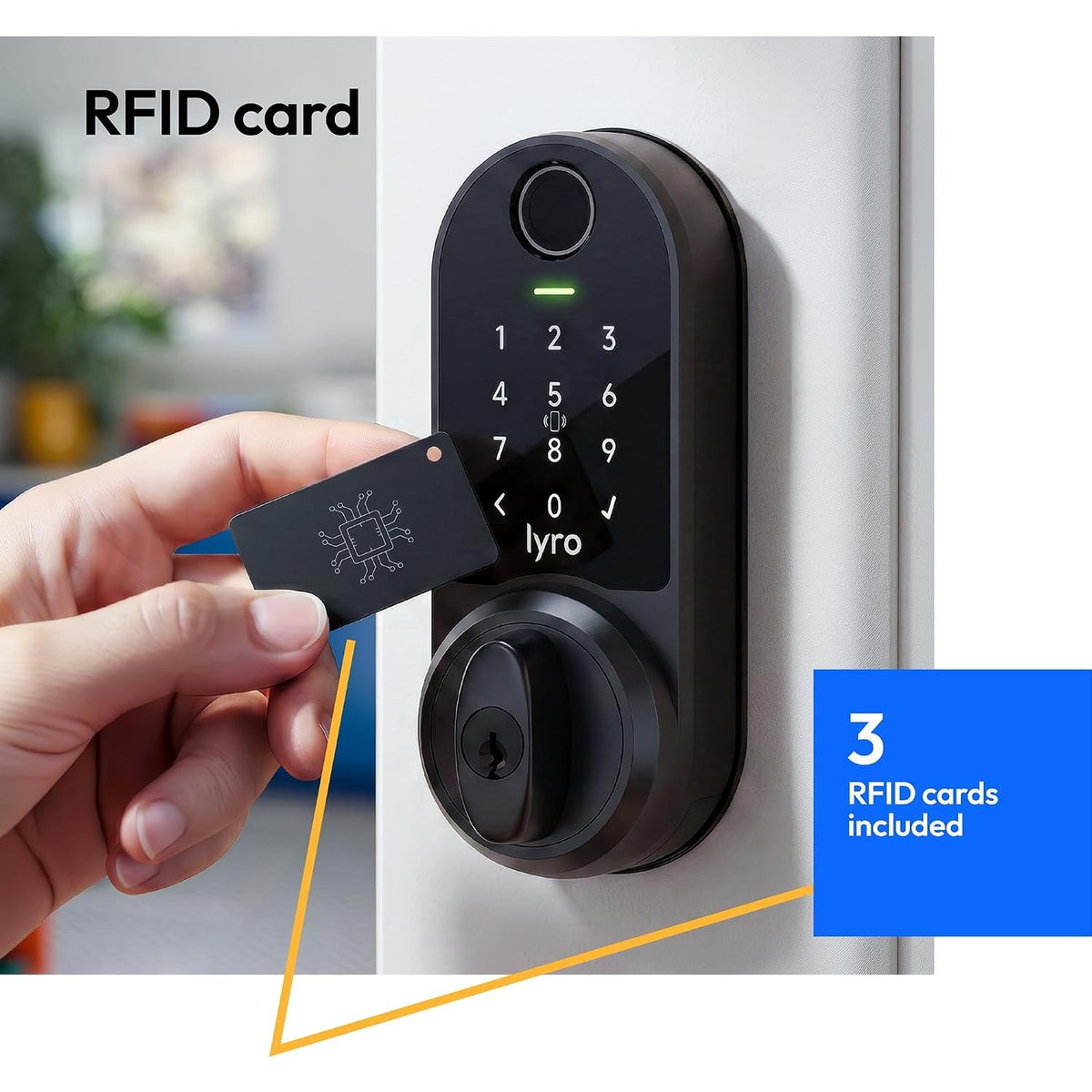 Lyro by Lockly Lasta Smart Lock Wi-Fi Fingerprint Keypad Deadbolt Keyless Entry