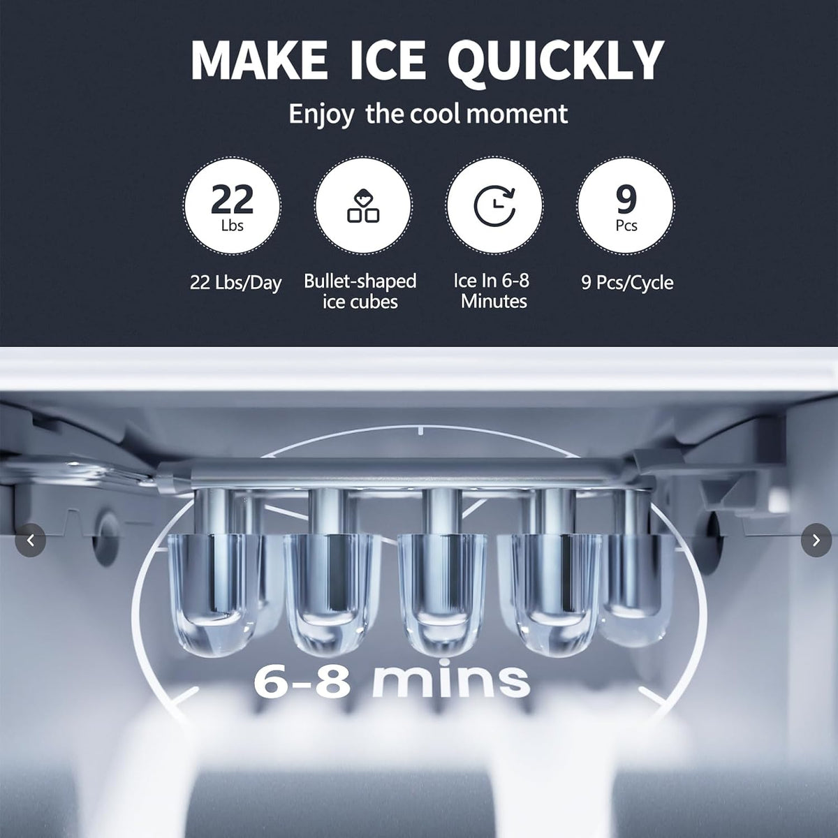 VECYS 5 Gallon Water Dispenser Ice Maker 27 Lb Daily Ice Child Safety Lock