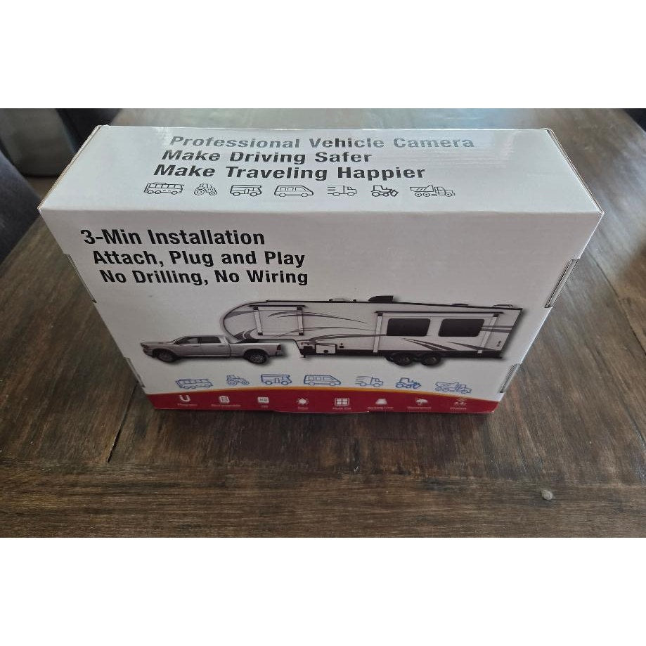 Magnetic Wireless Backup Camera 5.1" 1080P 15000mAh Solar RV Truck Trailer