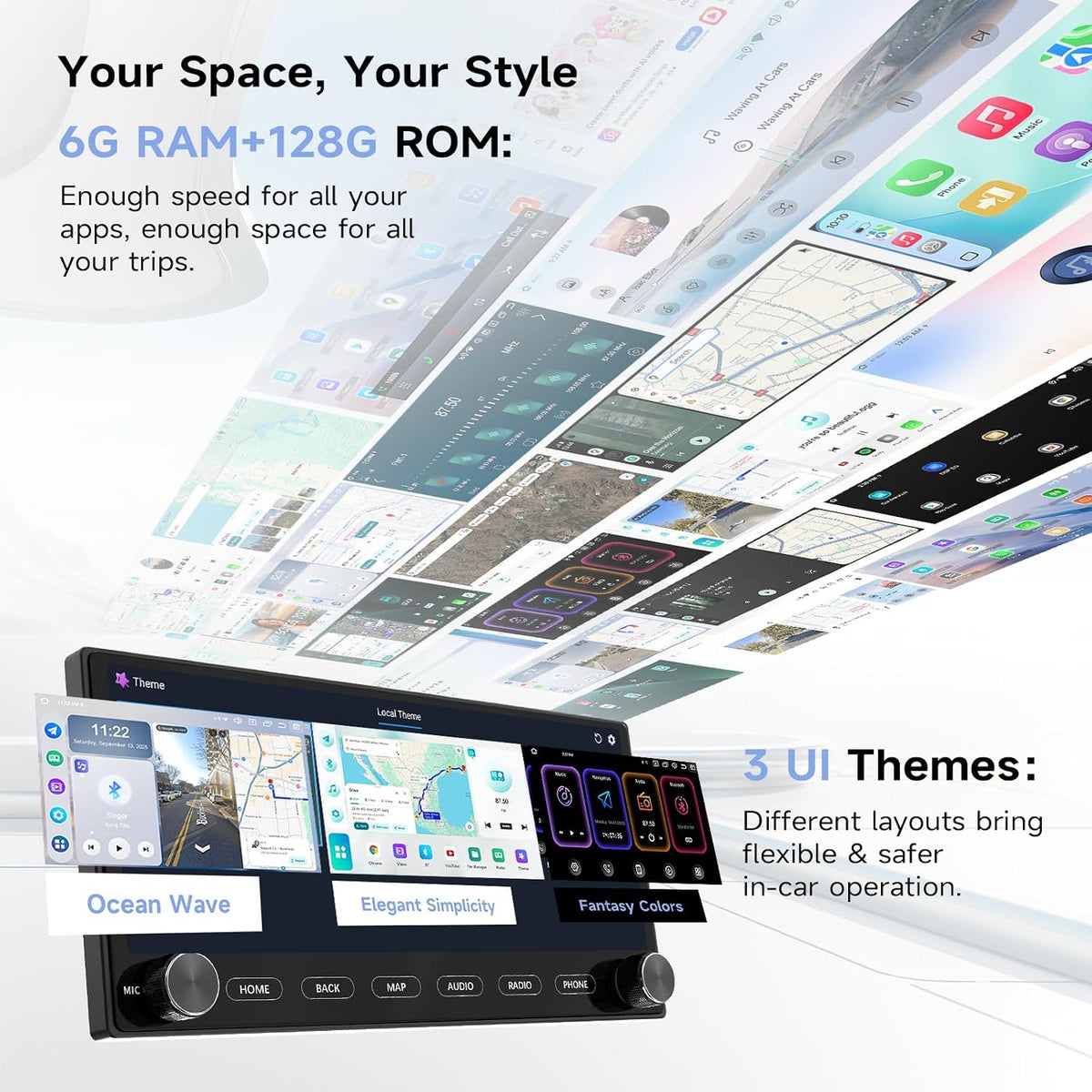 Roadanvi X14 12.3" Android 14 6G+128G RAV4 2019-22 CarPlay GPS Stereo Knobs