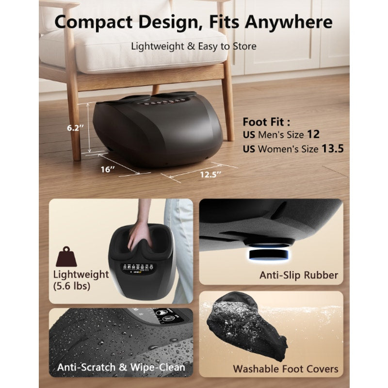 JZBRAIN FE-5318 Shiatsu Foot Massager with Heat Kneading Vibration Compression