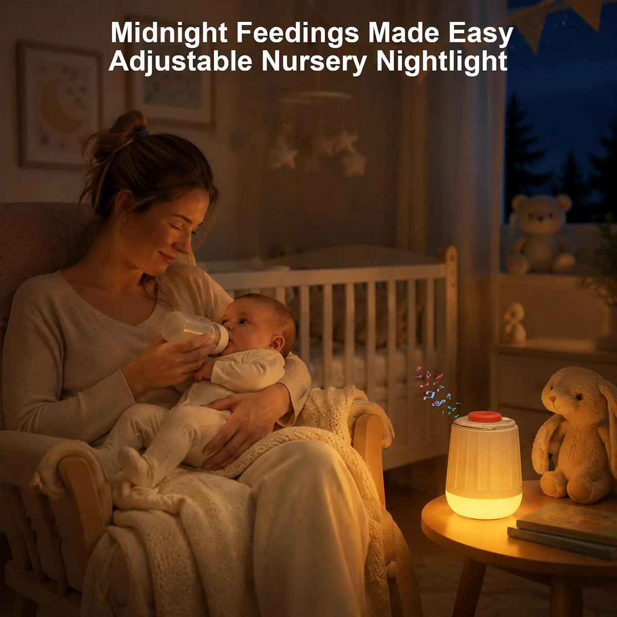 White Noise Sound Machine Galaxy Projector 21 Sounds Bluetooth RGB Night Light