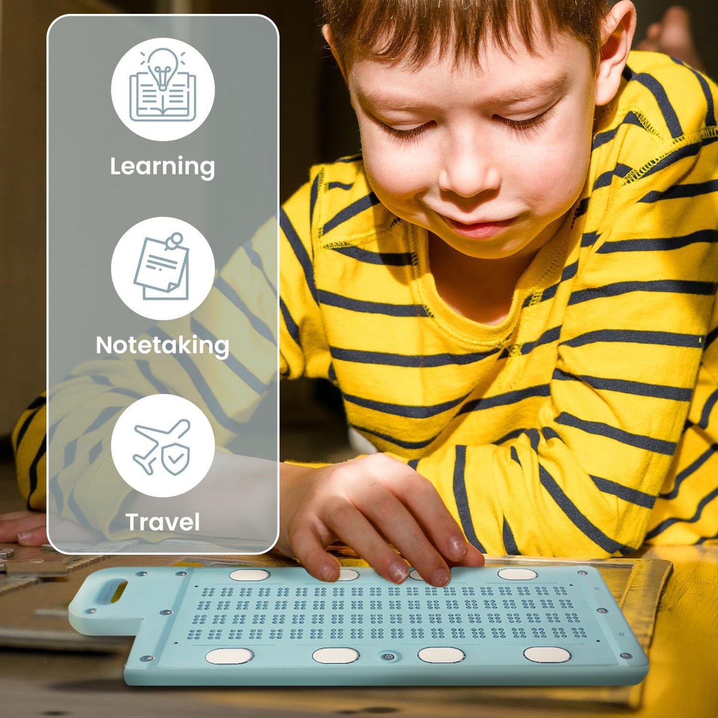 Versa Paperless Braille Slate Erasable 4 Rows 20 Cells Magnetic Stylus Blind