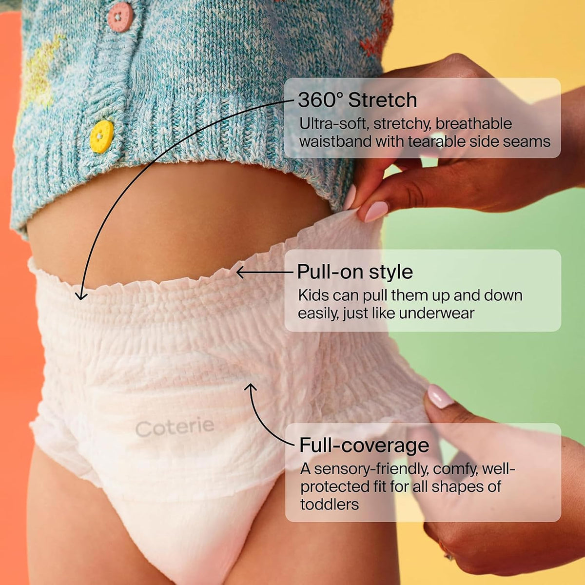 Coterie The 360 Pull-On Training Pants 4T/5T 92 Count 38+ lbs Hypoallergenic