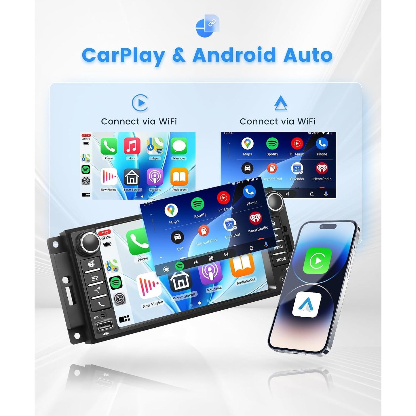 Jeep Wrangler JK 2007-2017 Android Stereo 7" CarPlay Android Auto GPS 4+128G