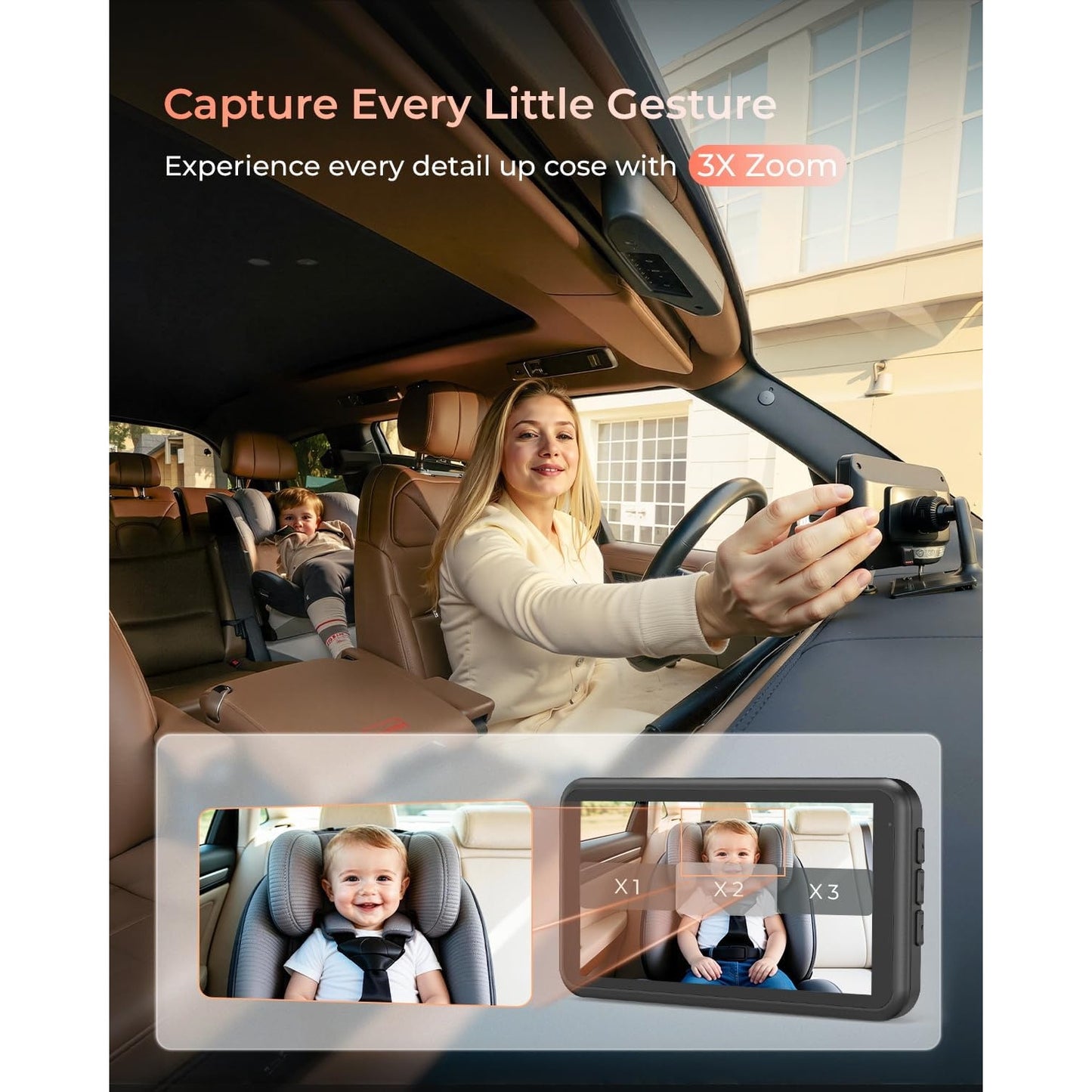 Babyvue BV6 Wireless Baby Car Camera 5.2" 1080P Rear Facing Night Vision (Blue)
