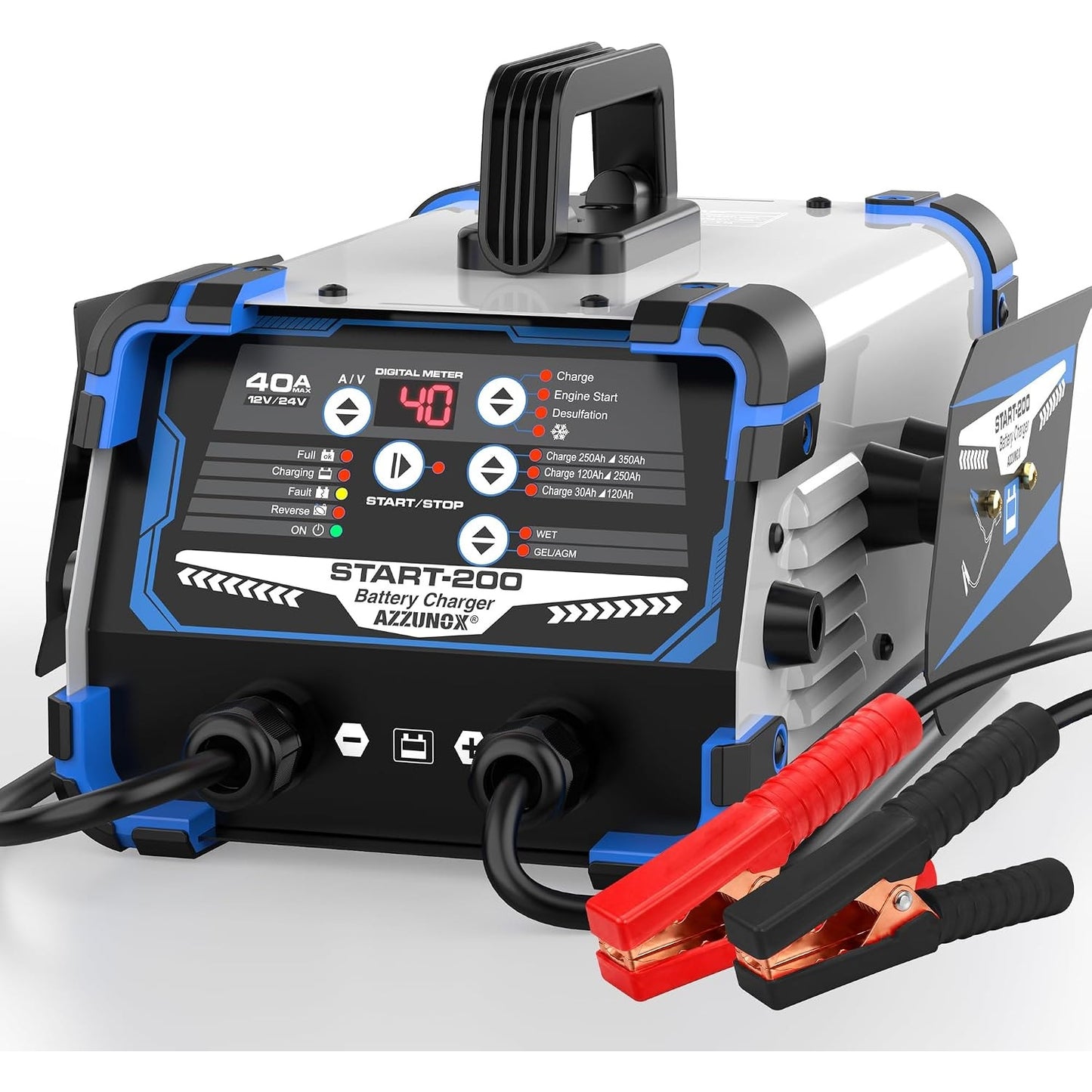 12V 24V Car Battery Charger 40A 200A Engine Starter Desulfator Repair AGM Gel