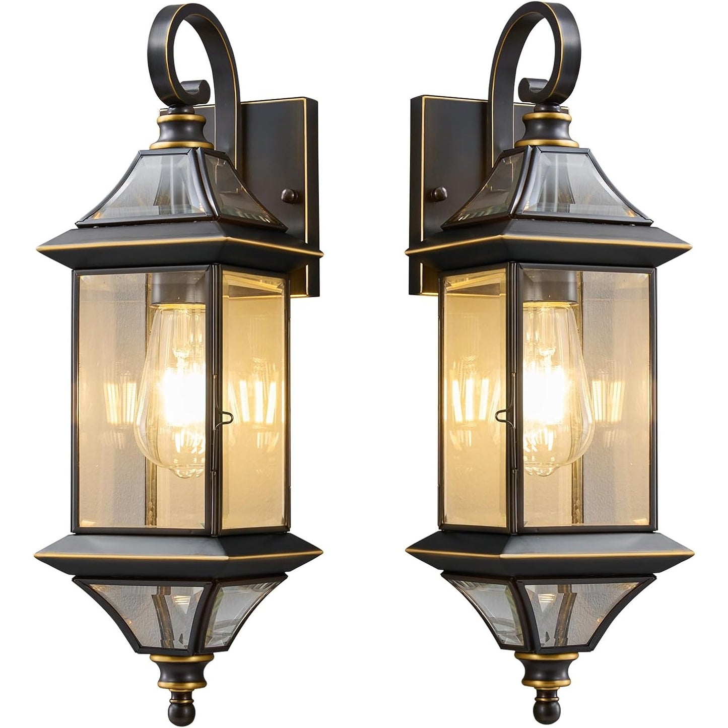 Outdoor Wall Light Fixtures 2 Pack Oil Rubbed Bronze Porch Sconce Waterproof