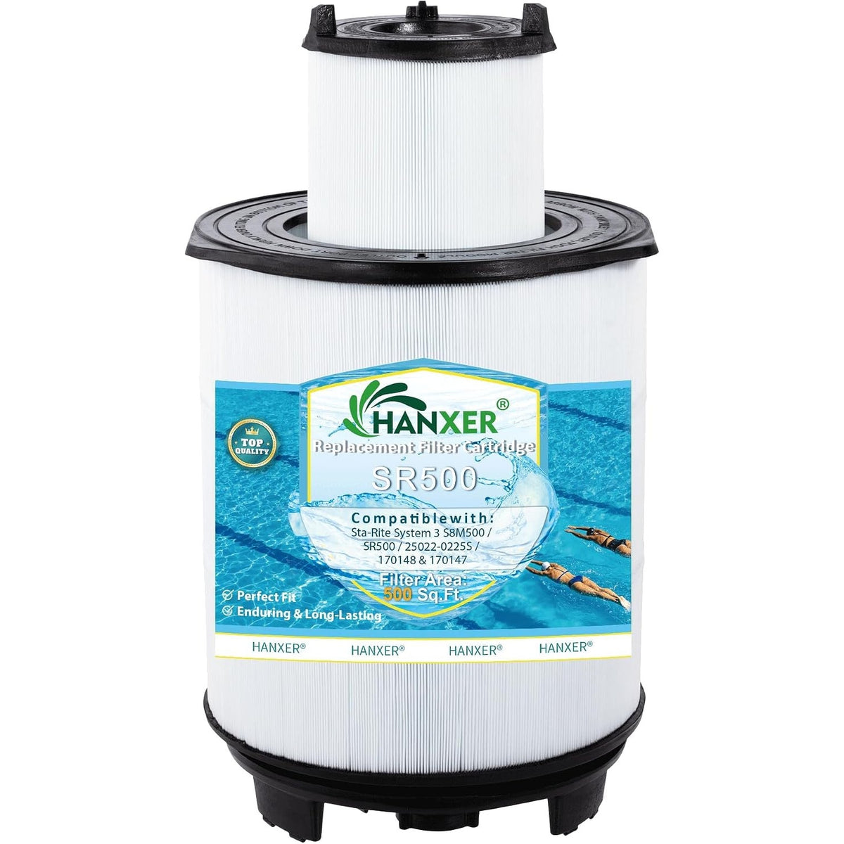 HANXER S8M500 Pool Filter Cartridge Set 500 Sq Ft Replaces Sta-Rite 170148