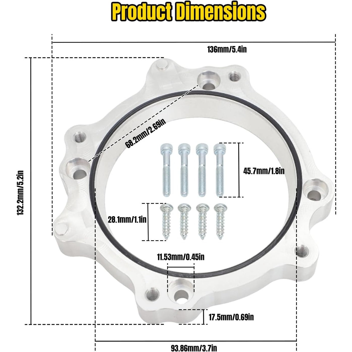 Hellcat Throttle Body Adapter 6.4L Intake 92mm Charger Challenger 300 Scat Pack