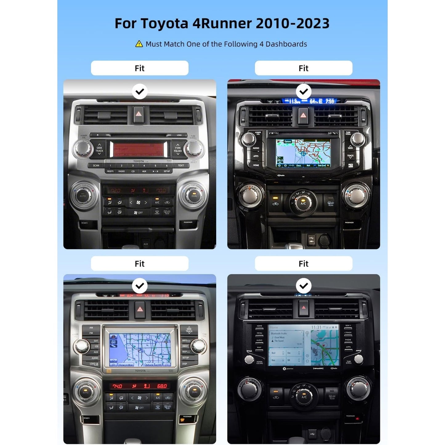 Dasaita 9" Car Stereo Toyota 4Runner 2010-2023 Android 13 Snapdragon CarPlay