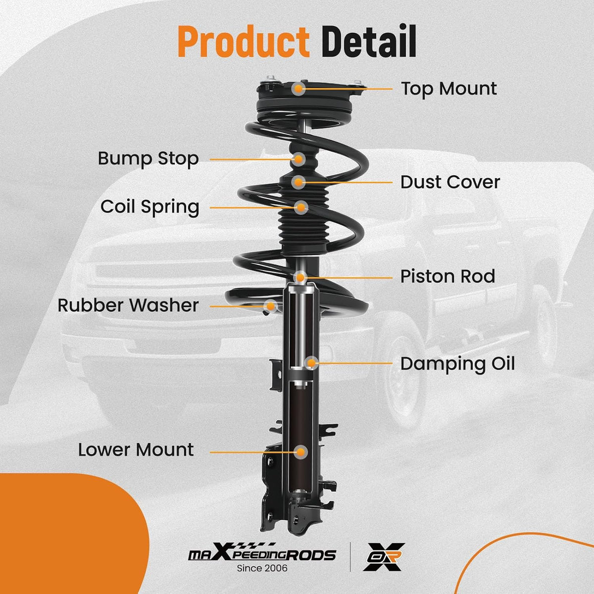 maXpeedingrods 6PC Strut Shock Kit 13-20 Pathfinder QX60 14-20 JX35 2013