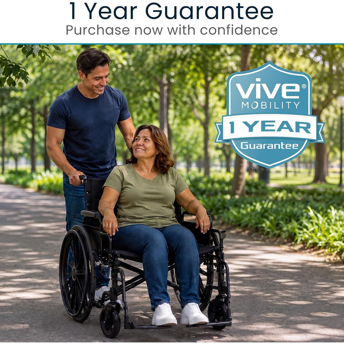 Vive Extra-Wide Bariatric Wheelchair for Adults (600 lb Capacity, 28” Seat)