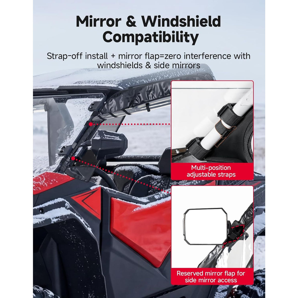 KEMIMOTO ZForce Soft Cab Enclosure 2023-2024 800 950 Trail Sport UTV Doors